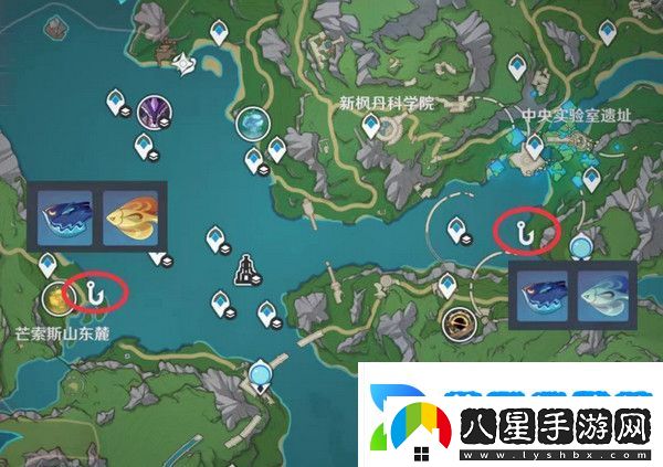 原神灰河渡手釣魚地點分布圖