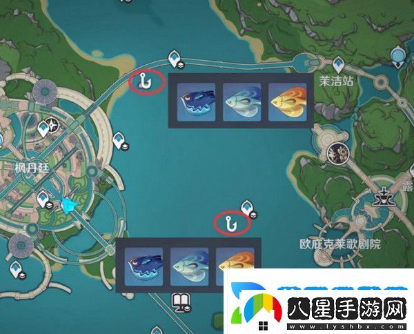 原神灰河渡手釣魚地點分布圖