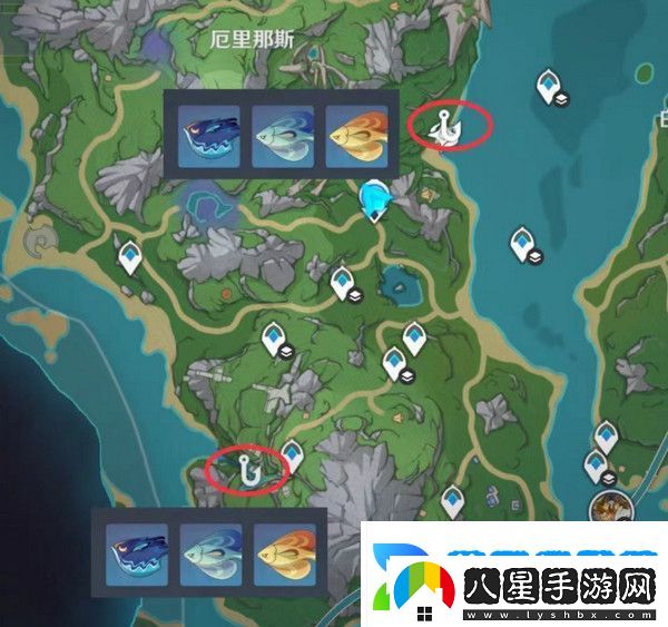 原神灰河渡手釣魚地點分布圖