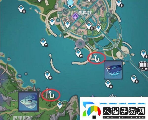 原神灰河渡手釣魚地點分布圖