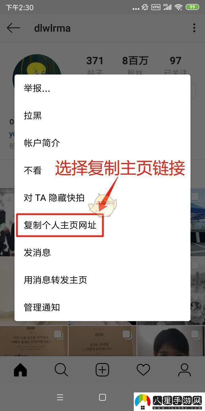 Instagram個人主頁鏈接復制教程